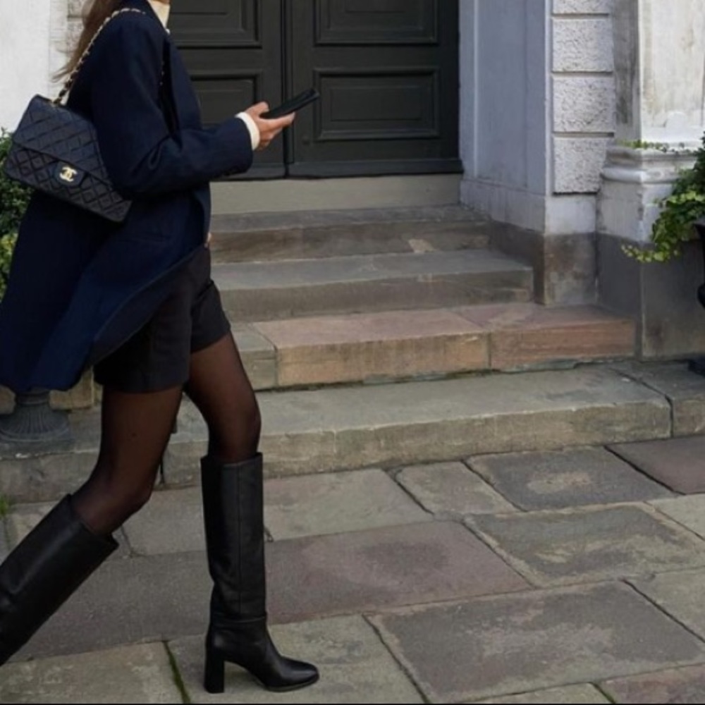 Loeffler Randall Knee High Black Boots 7.5
